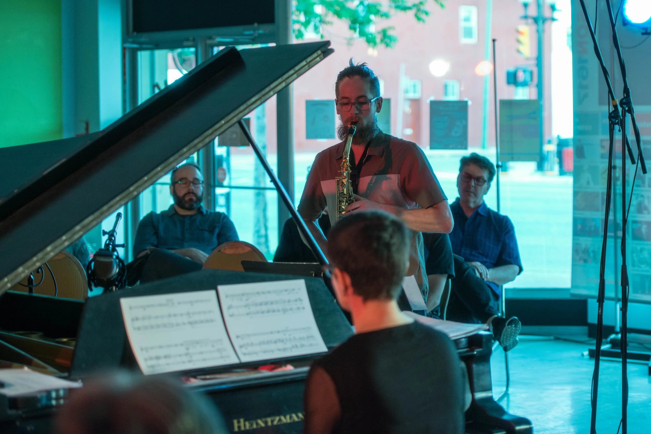 Luciane Cardassi and Tommy Davis, Strata New Music Festival (2016), Saskatoon, Canada. Losing Home by Emilie LeBel