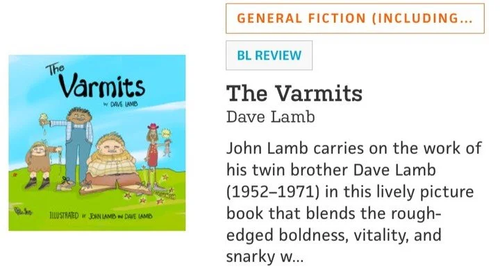 The Varmits receives a stellar review by BookLife.com! 

The Varmits &quot;blends the rough-edged boldness, vitality, and snarky wit of old-school underground comics with wisdom about friendship and a fun game of spot-the-ladybug&mdash;there&rsquo;s 