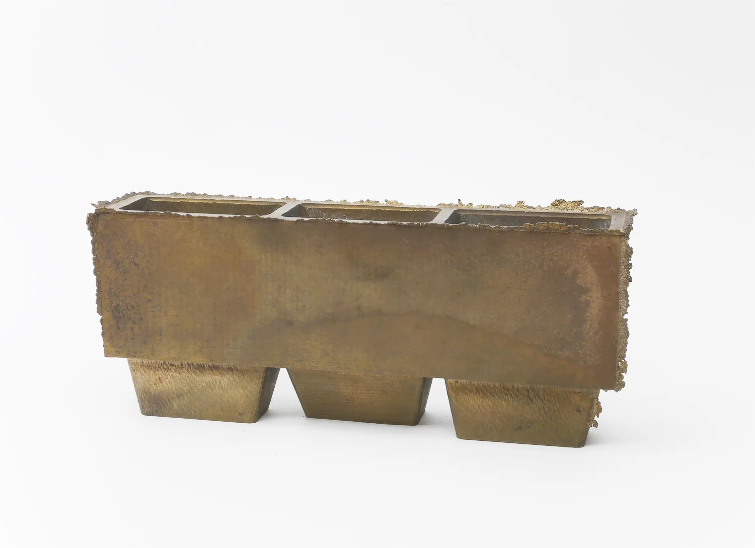 Three Chamber Vessel. (bronze | approx. dimensions 7 in. x 3 in. x 1.5 in.)