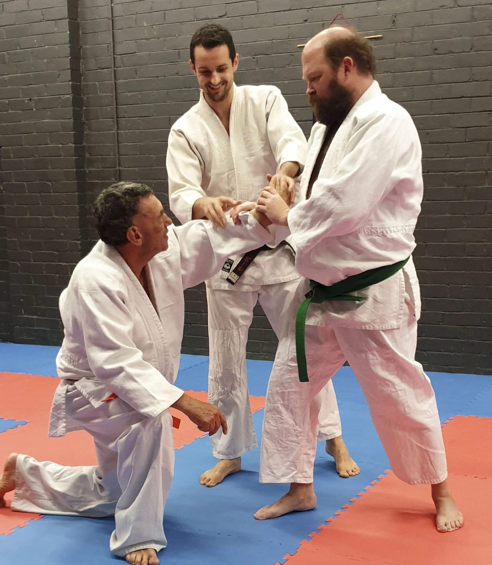 Sensei Paul teaching students wrist lock techniques