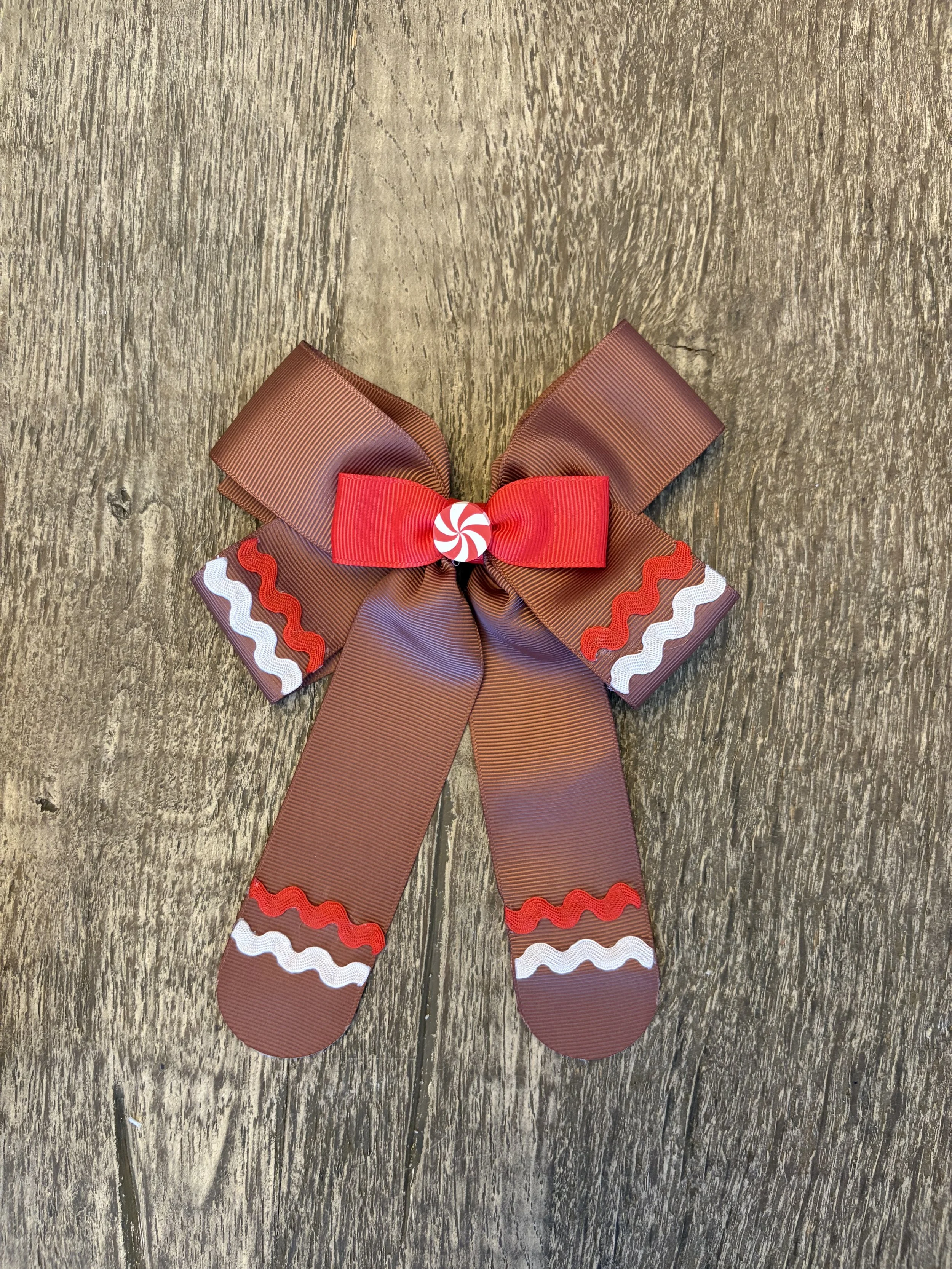 Gingerbread Man Character Bow