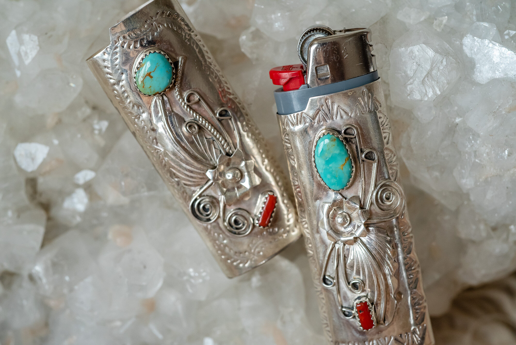 silver star jewelry- old town Scottsdale- Arizona- southwest jewelry- lighter  case- Sterling Silver Large Bic Lighter Case 050821