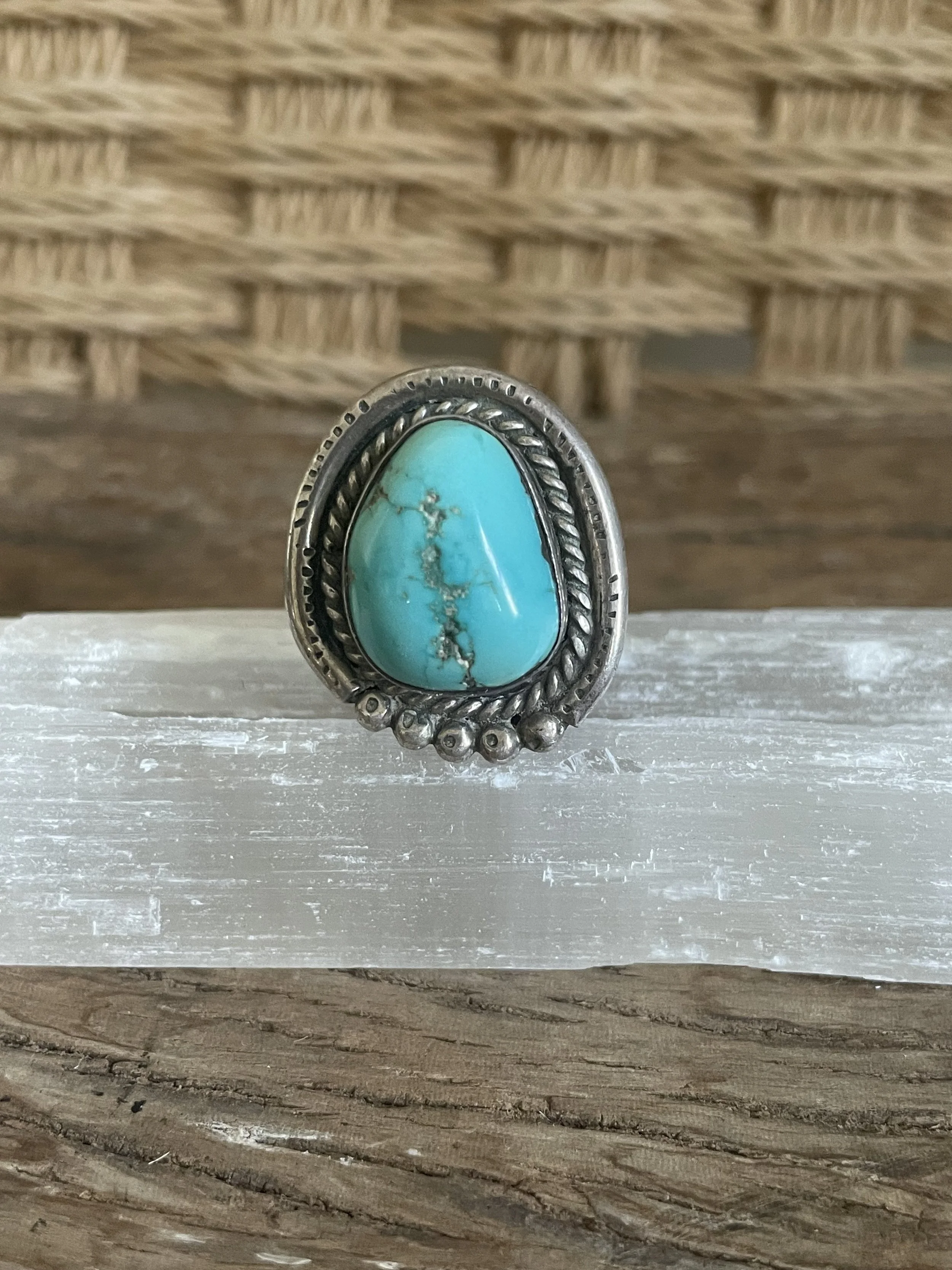 Vintage Navajo sterling silver and turquoise ring. — Eldorado 