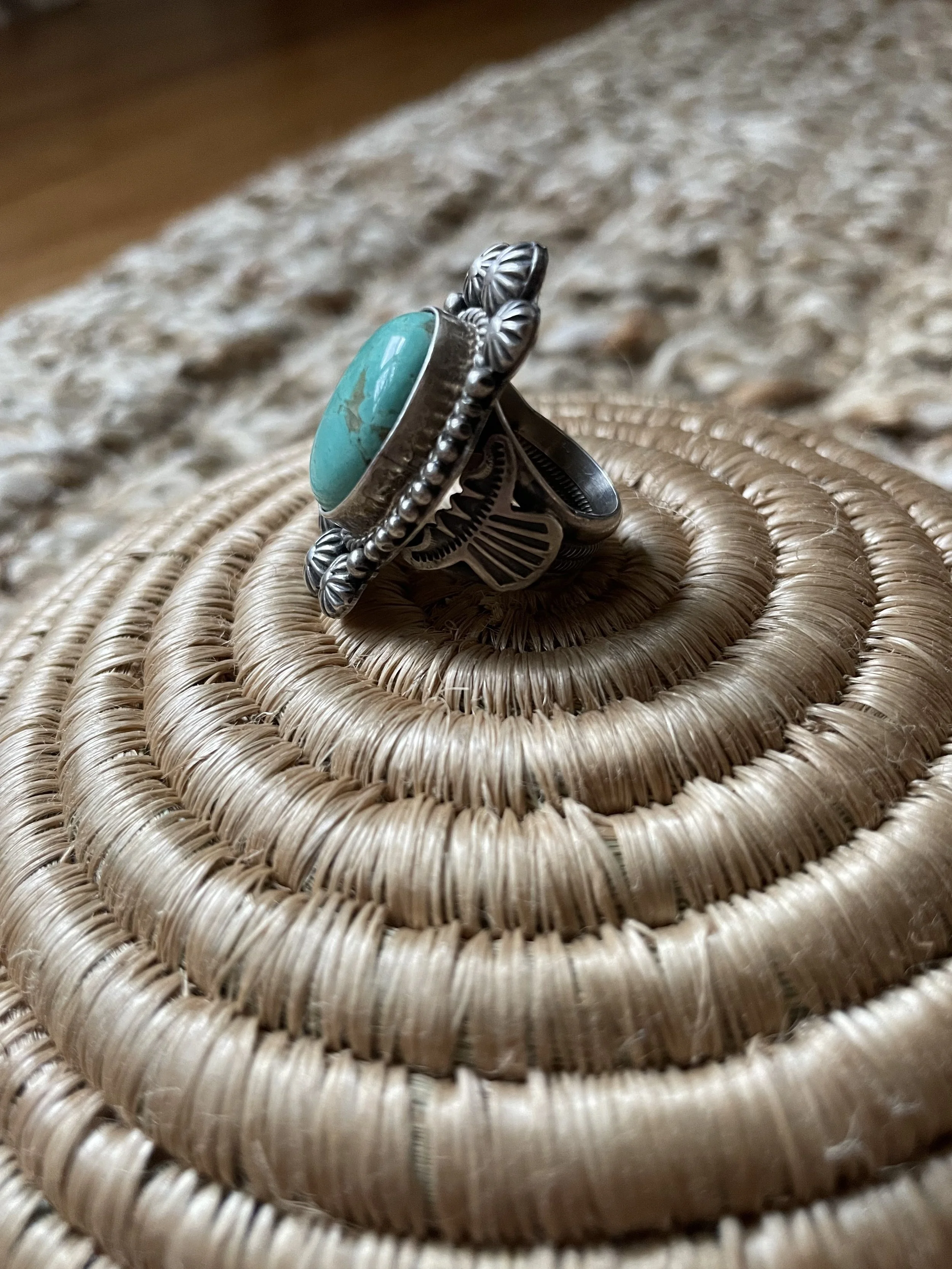 Max Calladitto Navajo Diné Sterling Ring & Signed Lapis Lazuli Earrings