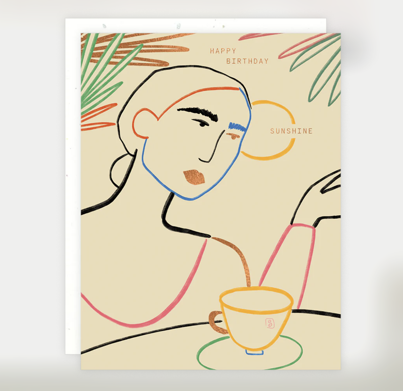 Colorful Contour Lady Card