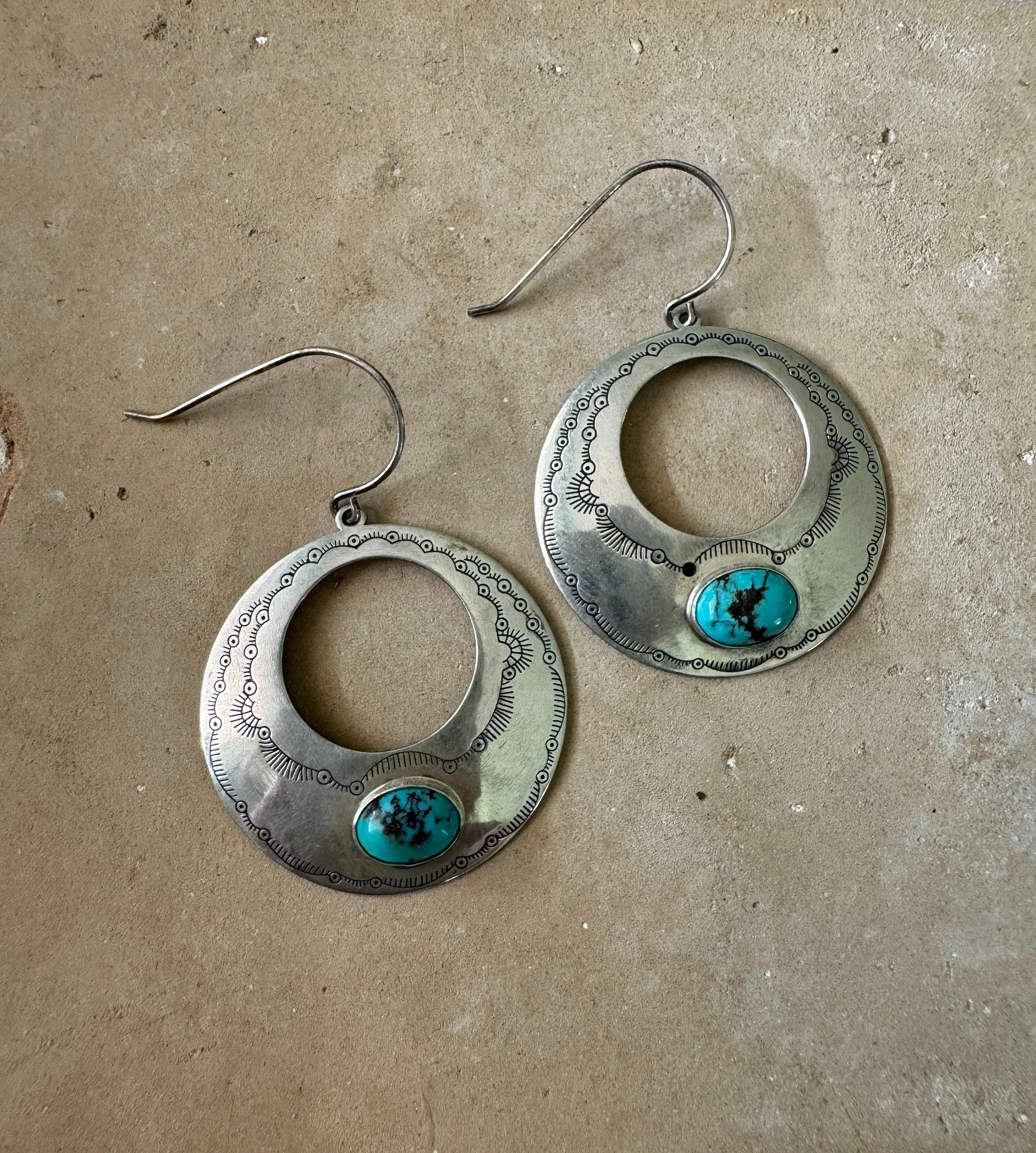 Turquoise and Sterling Silver Earrings