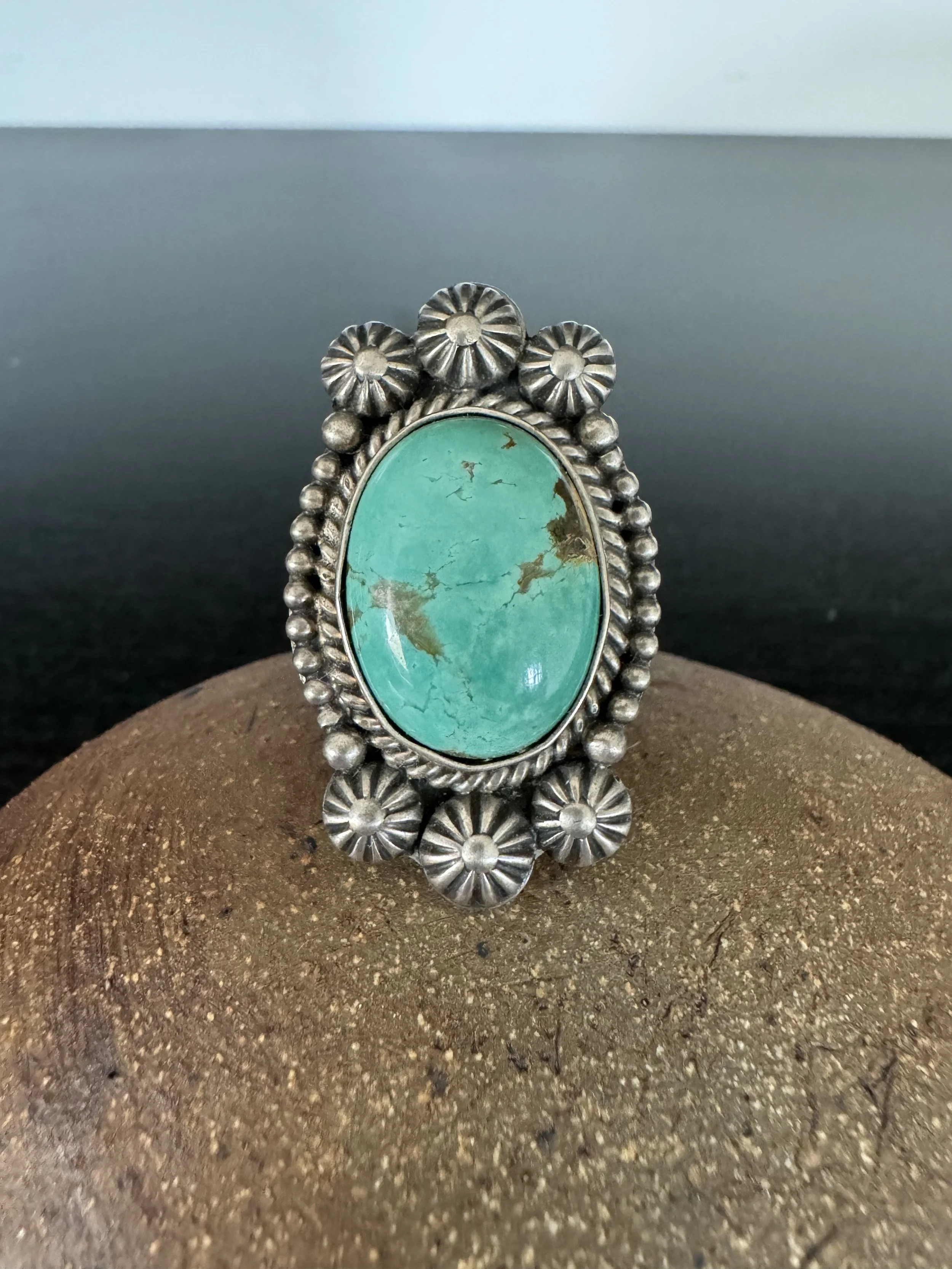 M R Calladitto Navajo Sterling Silver and Royston Turquoise Ring —  Eldorado General Store