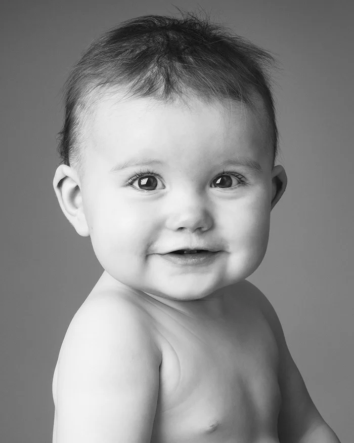 Baby black and white portraits in Richmond Surrey —