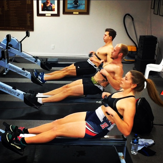 Josh Earl, myself and Adelle Stead, the three Waikato based athletes in the team. All also proud members of the Waikato Rowing Club.