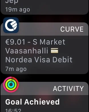 Apple Watch payment notification