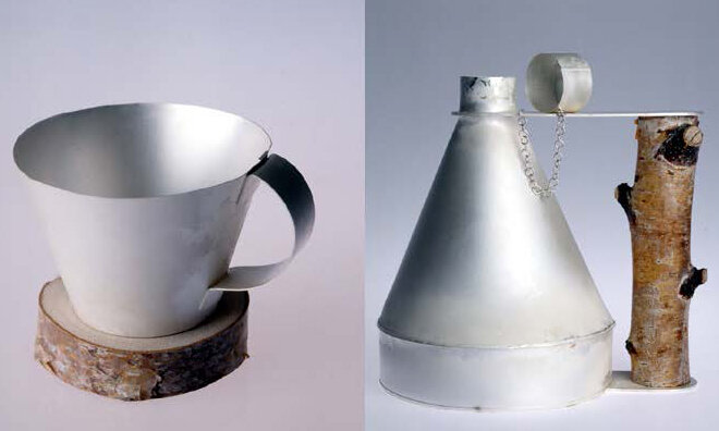 Andrea Branzi, Silver &amp; Wood, 1999. Gallery Argentaurum Bruxelles. Ph. Studio Branzi