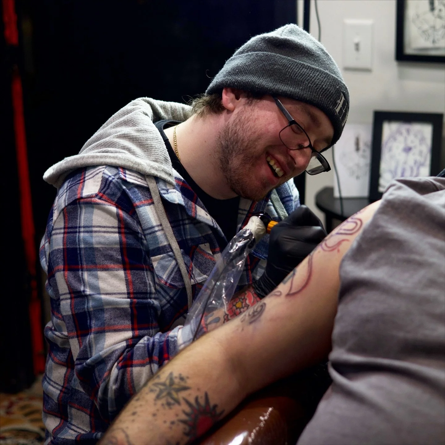 One of the coolest parts of tattooing is getting to meet so many different people. We are all on a journey and the tattoo session is like a checkpoint. We are going to honor the moment and move forward from it. I&rsquo;m grateful for the many people 