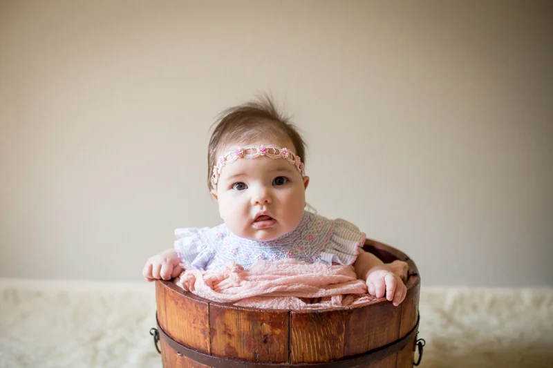 three month old milestone session