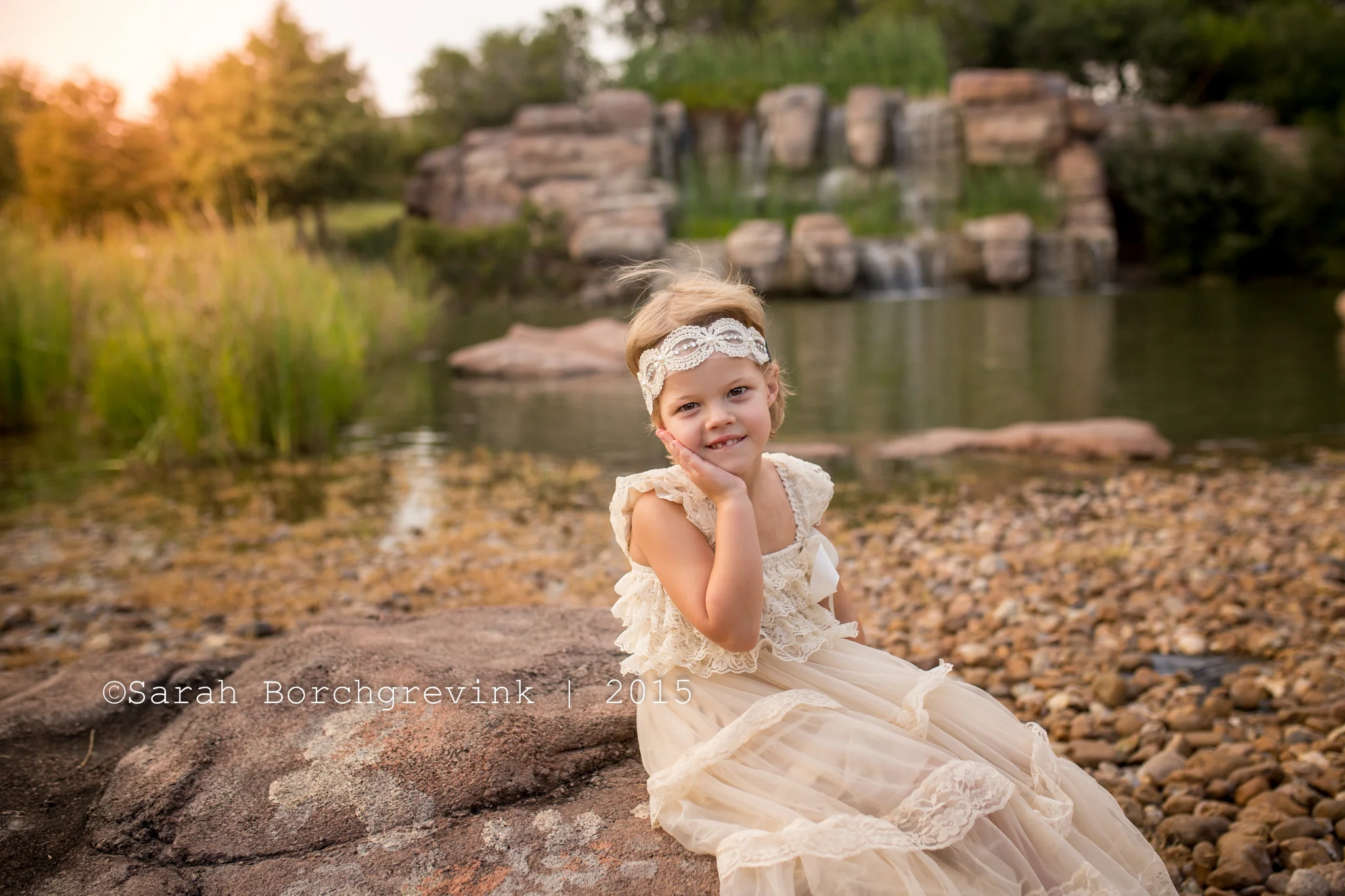 Stunning Waterfall Location for Outdoor Family Photos Houston