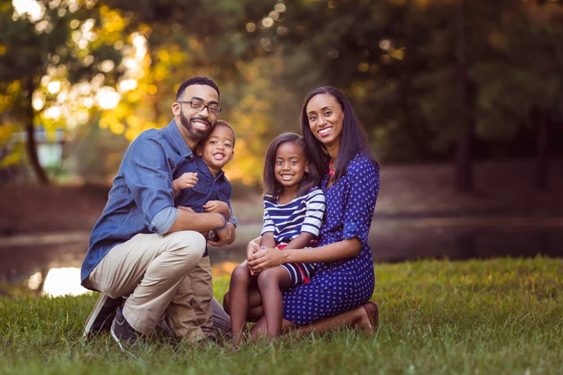Navy and White Color Scheme for Outdoor Family Photography