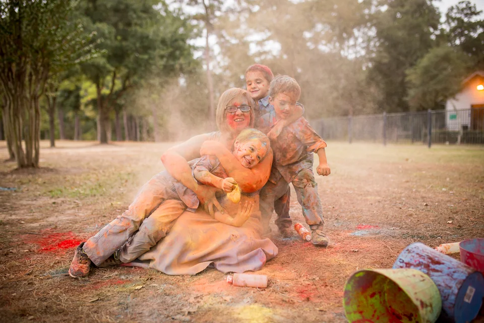 Cypress TX Family Photographer | Paint Fight + Trash the Dress | The M Family