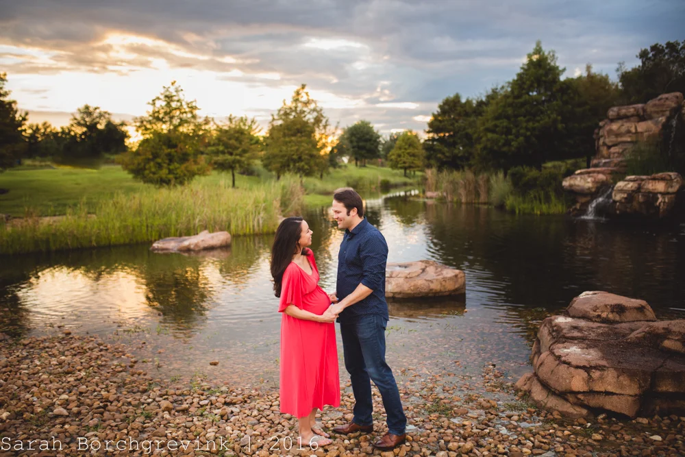 Stormy Day Maternity Session Photos | Outside with Dynamic Clouds