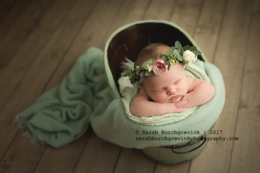 One Week Old Baby Girl | Pink & Spring Inspired Fresh Floral Session