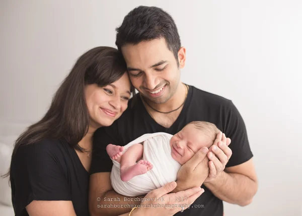 Posed Newborn Session Featuring Both Parents | Baby Boy Laksh