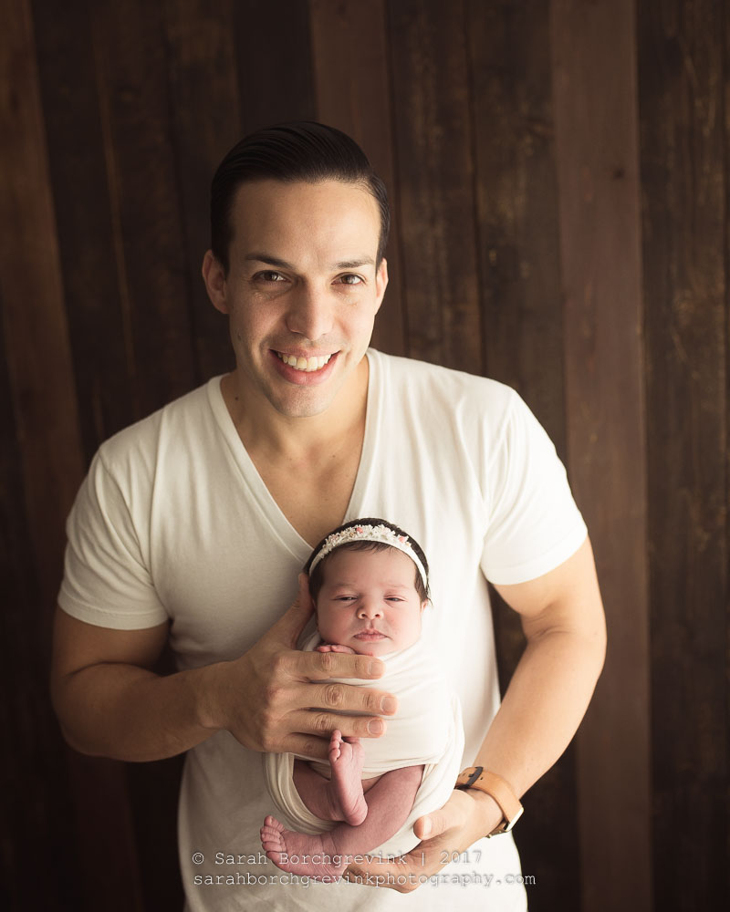 Dad and Newborn Daughter Photography