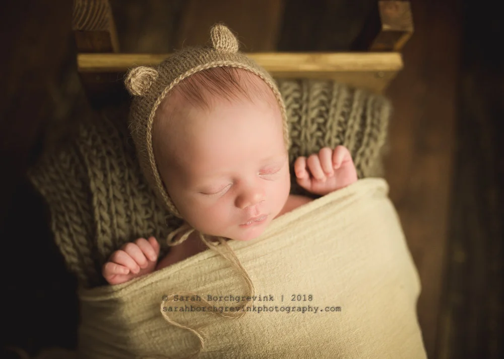 newborn photography bear bonnet