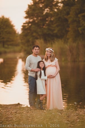 Family of Three During Maternity Photos