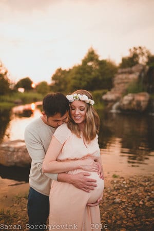 Husband and wife maternity session