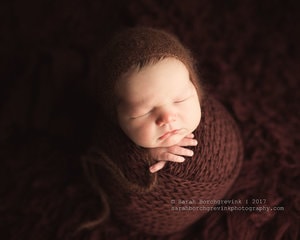 Burgundy red newborn inspired wrapping