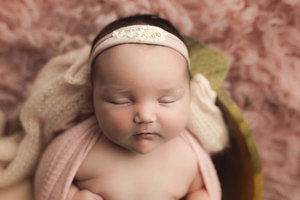 Pink flokati rug newborn photography