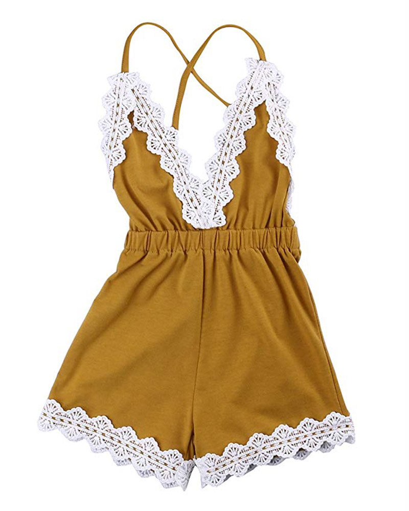 Baby Girls Halter One-Pieces Romper Jumpsuit Sunsuit