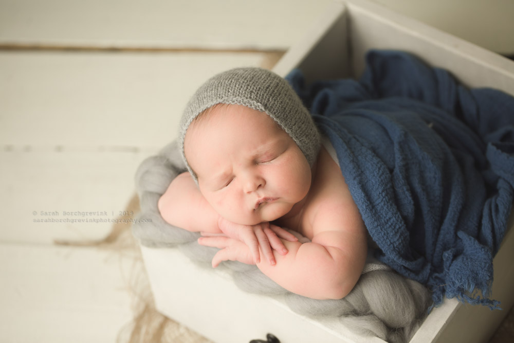 Vintage-inspired newborn boy photography