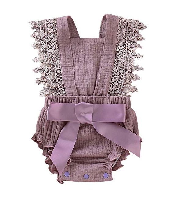Lilac Little Sitter Body Suit with Lace