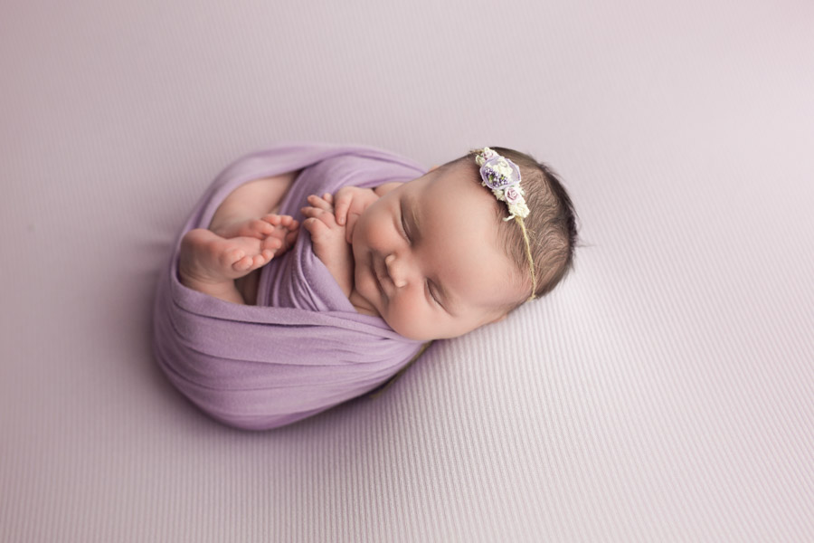 Baby Photography on Purple Backdrop