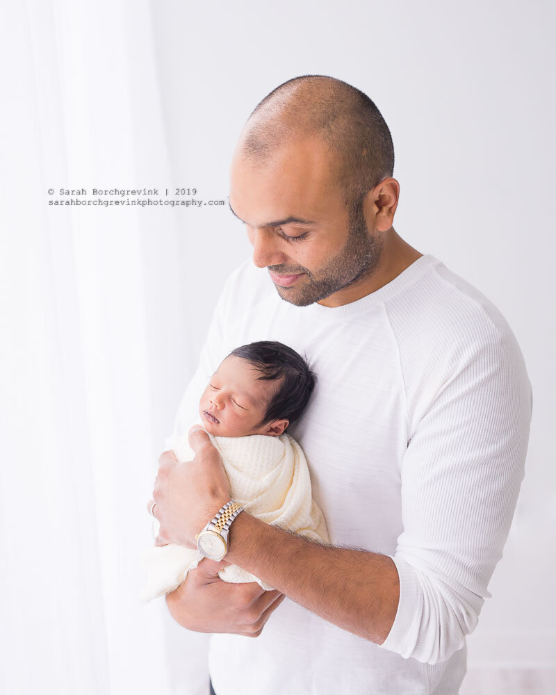 Dad and Newborn Baby Boy Photography