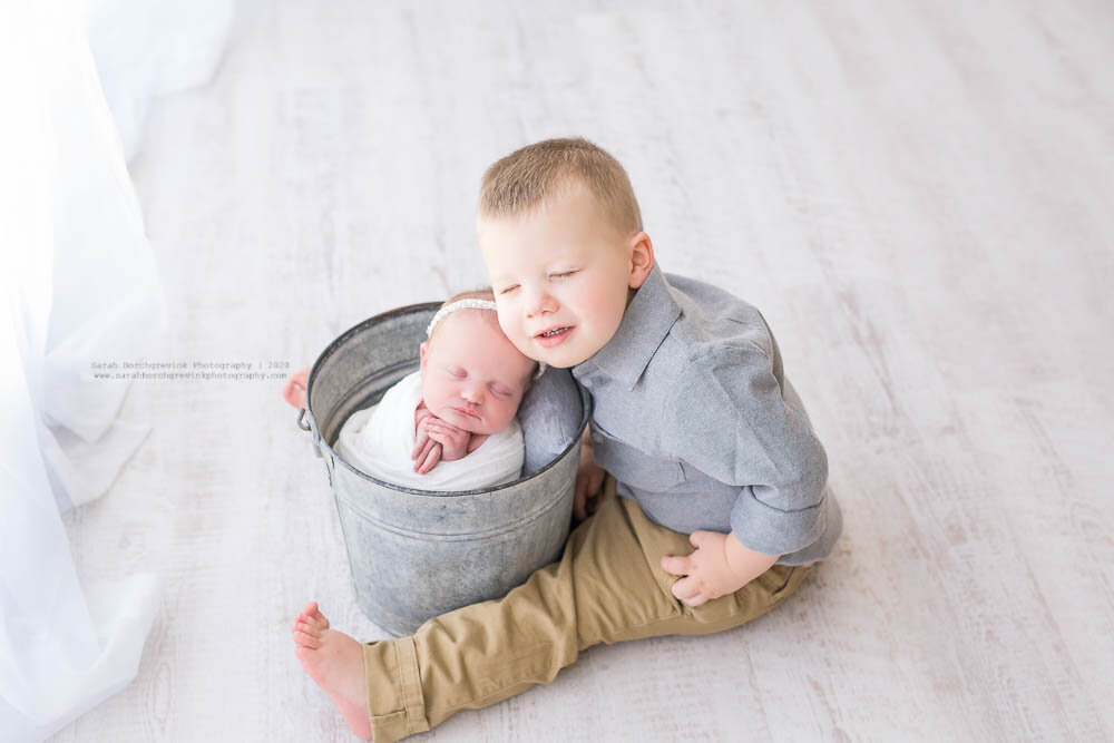Big Brother and Little Sister Newborn Photoshoot