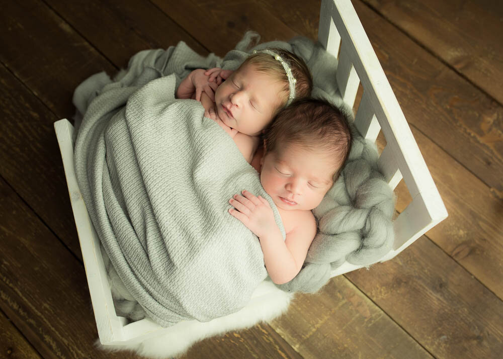 Boy Girl Twin Newborn Photoshoot