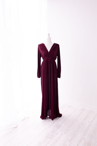 Rich jewel tones and burgundy dress