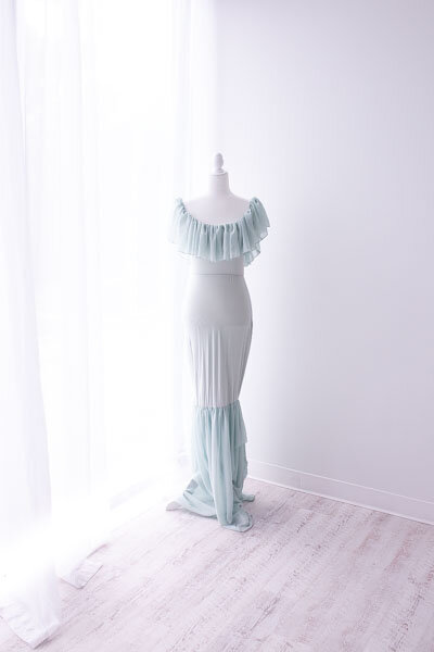 Sage Green Fitted Mermaid Maternity Gown