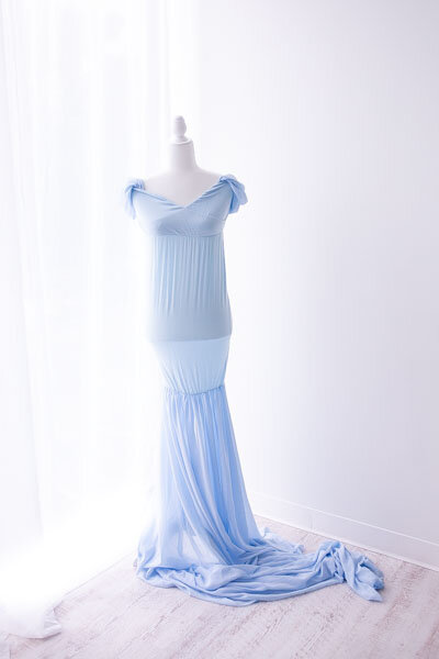 Soft pastel blue mermaid gown