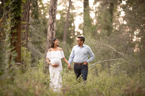 Maternity gown portrait outdoors in Houston