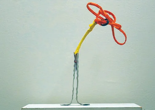 "Breath of Fire" Brick ties, electrical wire, plastic
