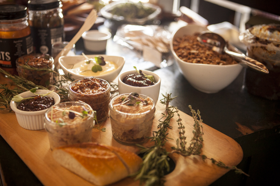  toast board served on wood planks at SOURCED. in laguna beach 