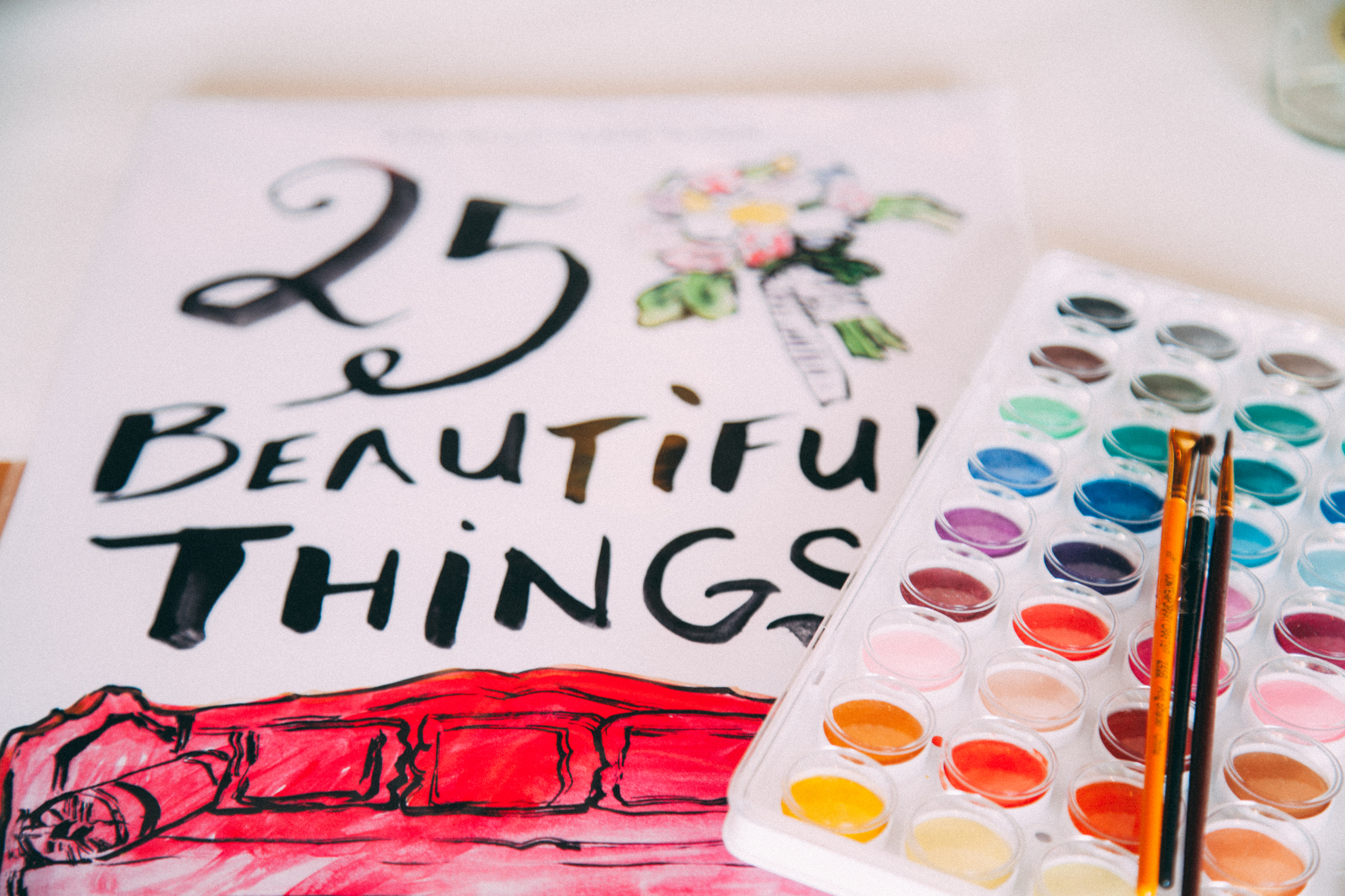 25 Beautiful Things Watercolor & Wine Workshop 