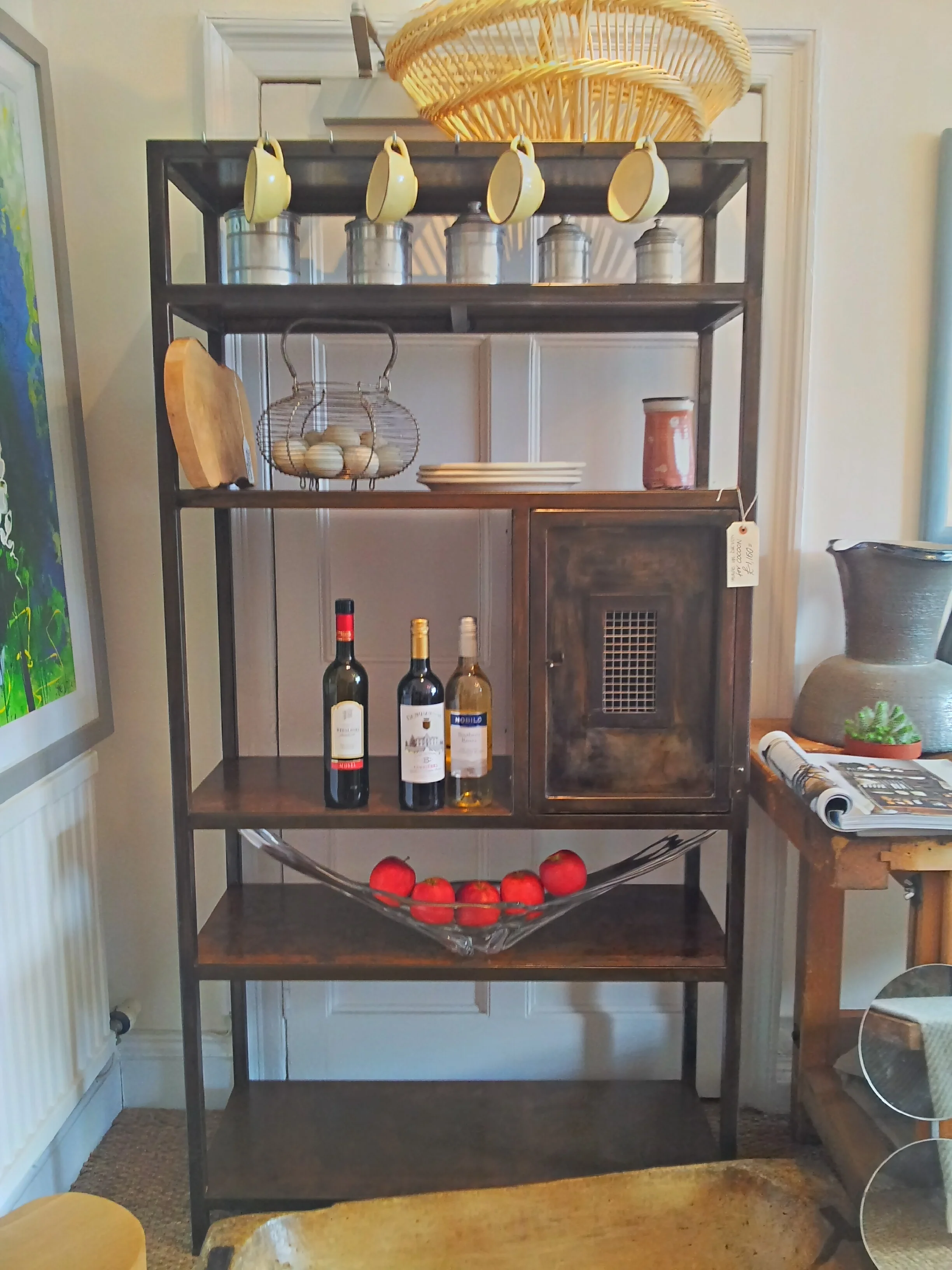 Raw steel patina shelving