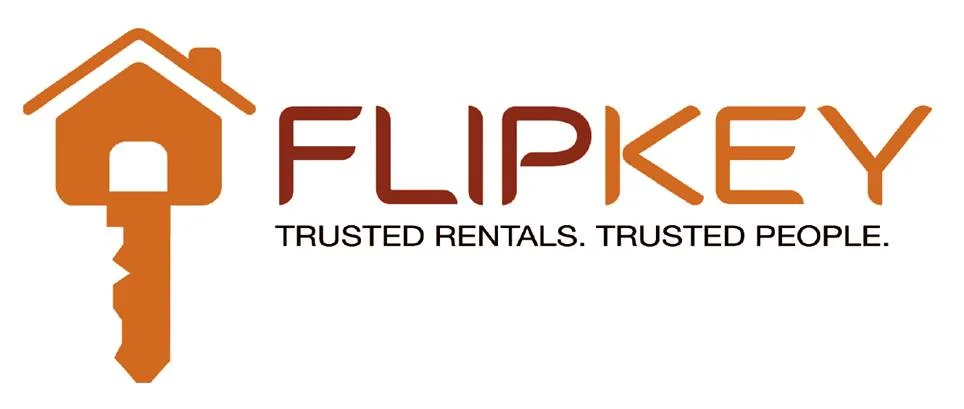 FlipKey logo with house-shaped key and tagline "Trusted Rentals. Trusted People."