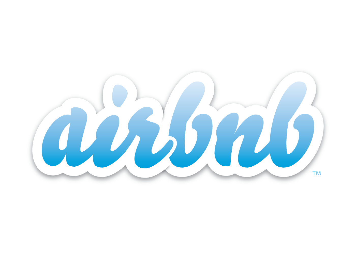 Airbnb logo in blue cursive lettering.