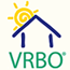 VRBO logo with sun and house outline.