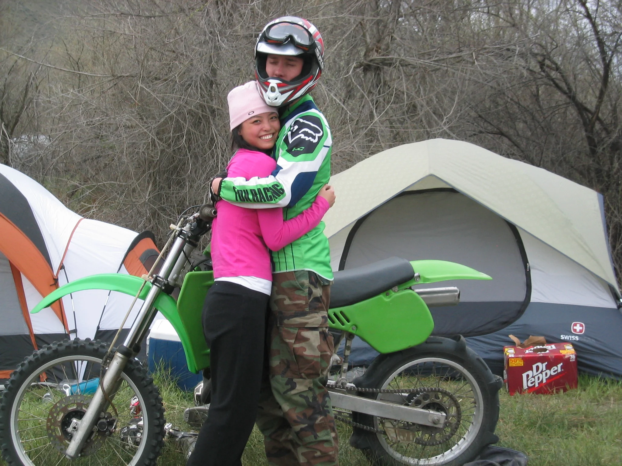Camping at Beverly before we started dating