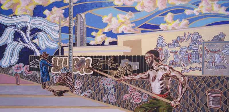 He's Gun Sick, 24"x48", 2015