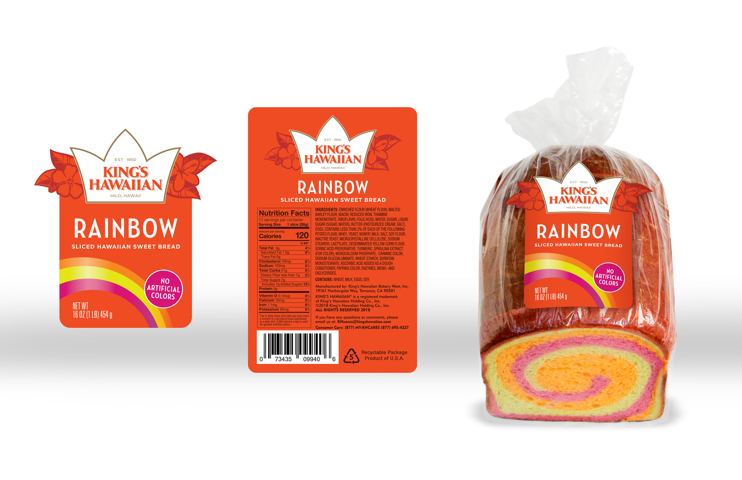 King's Hawaiian - Rainbow Bread Labels